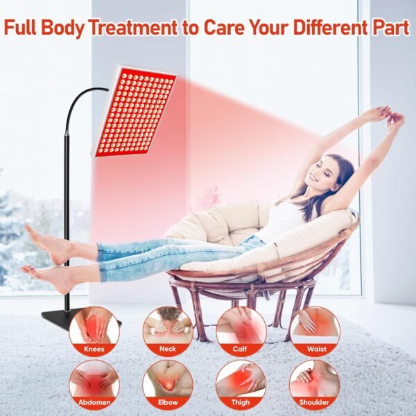 Red Light Therapy for Body and Face & Infrared Light Therapy Lamp - 150pcs 660nm Red + 150pcs 850nm Near-Infrared LED Panel with Adjustable Stand, Clinical Grade Home Skin and Muscle Support Device