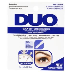 1750779188_61h3LbE9wzS._SL1000_.jpg DUO Quick-Set Strip Lash Adhesive – Clear, Waterproof, Long-Lasting Lash Glue, Fast-Drying for False Lashes, 0.18 oz, 1-Pack