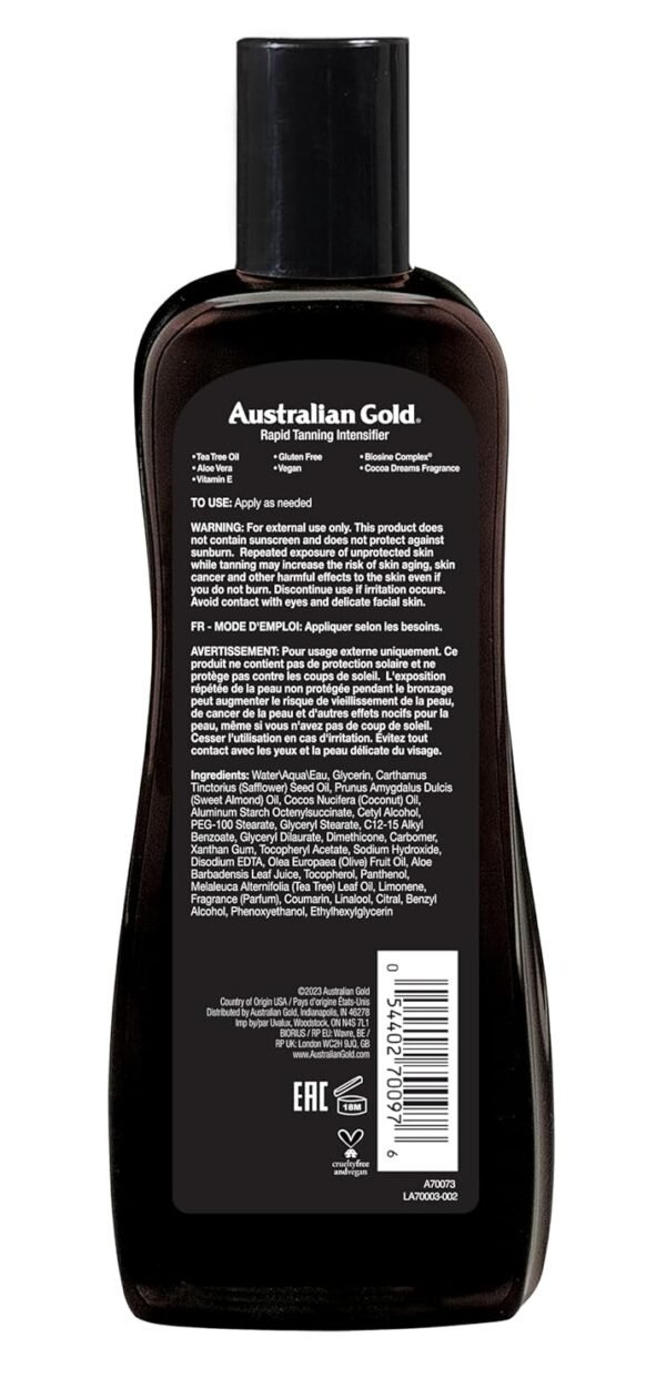 Australian Gold Rapid Tanning Intensifier Lotion, 8.5 Fl Oz, with Tea Tree Oil, Aloe Vera and Vitamin E (2 Pack)