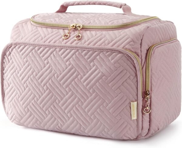 BAGSMART Travel Toiletry Bag, Large Wide-open Travel Bag for Toiletries, Makeup Cosmetic Travel Bag with Handle