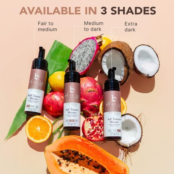 Self Tanner Mousse - USA Made with Natural & Organic Ingredients, Self Tanning Mousse for Dark Fake Tan, Sunless Tanner, Clear & Non Toxic Tanning Foam for Streak Free Finish & Natural Glow