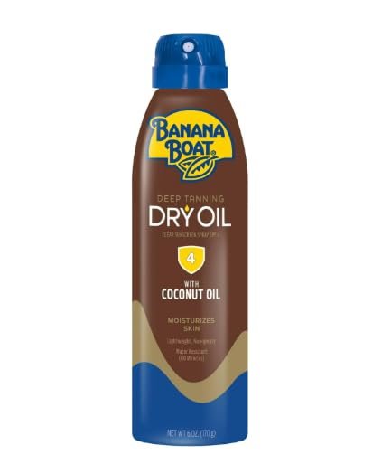Skin care Deep Tanning Dry Oil Clear Spray Sunscreen SPF-4, 6 fl oz (Pack of 1)