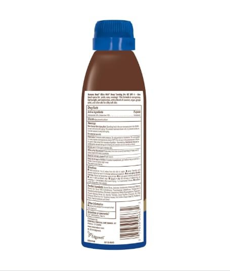 Skin care Deep Tanning Dry Oil Clear Spray Sunscreen SPF-4, 6 fl oz (Pack of 1)