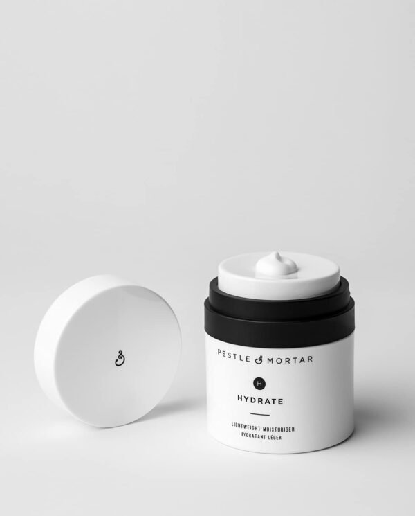 Pestle & Mortar Hydrate - Lightweight Anti Ageing Face Moisturizer Formulated with Peptide Technology and Squalane. Softens, Firms and Hydrates the Skin Without Clogging Pores - 50ml