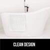 GORILLA GRIP Patented Bath Tub Shower Mat, Machine Washable Bathtub Floor Liner Mats, Suction Cups and Drain Holes to Keep Tubs Clean, Soft on Feet, Bathroom Essentials, 35x16 Inch, Clear