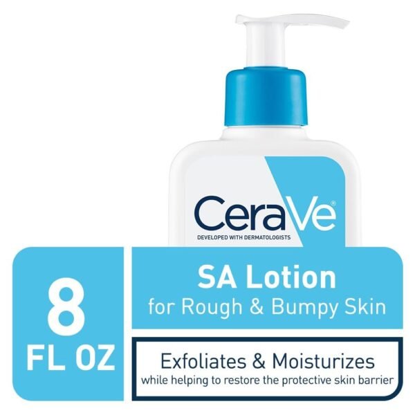 51nv48BGtL._SL1000_.jpg CeraVe SA Lotion for Rough & Bumpy Skin, Vitamin D, Hyaluronic Acid, Lactic Acid & Salicylic Acid Lotion, Fragrance Free & Allergy Tested, 8 Ounce