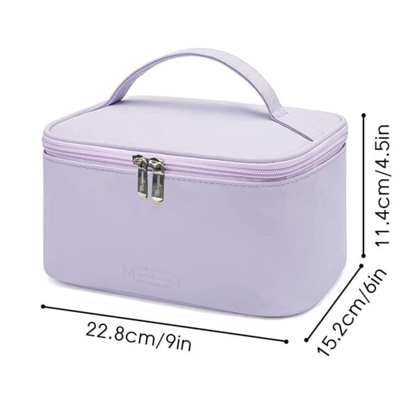 510U0yFeMuL._SL1500_.jpg Meiyuuo Makeup Bag Cosmetic Bags Small for Women Zipper Pouch for Purse Essentials Makeup Organizer Waterproof Cute (Light Lavender Purple)