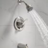 Delta Faucet Foundations Brushed Nickel Shower Faucet Set with 2-Spray Brushed Nickel Shower Head, Tub and Shower Trim Kit, Shower Faucet Sets Complete, Stainless BT13410-SS (Valve Not Included)