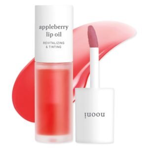 51Gl2rhDL._SL1000_.jpg NOONI Korean Hydrating Lip Oil - Appleberry | Long-Lasting, Moisturizing, Plumping, Revitalizing for Dry Lips, Waterproof, No Peel Off, Hydrating, Nourishing Crystal Clear, 0.12 FL Oz