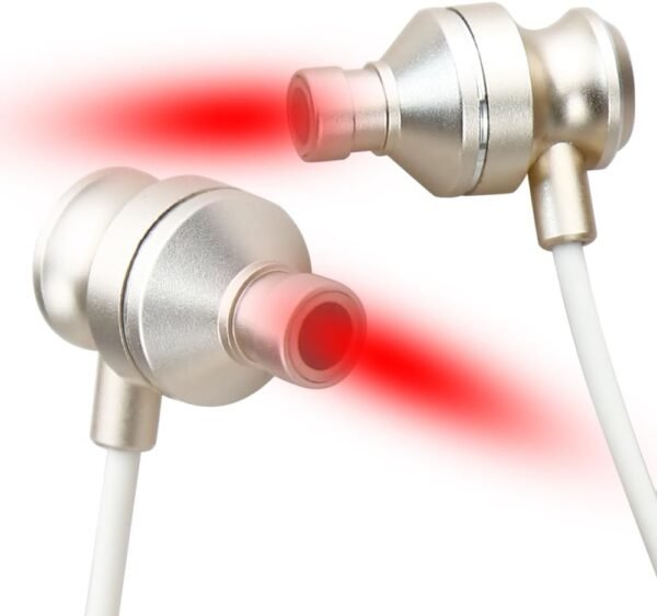 Red Light Therapy Device– Upgraded 650nm Red Light Therapy for Ears with USB & Type-C, Includes 2 Pairs of Silicone Ear Tips and Storage Case