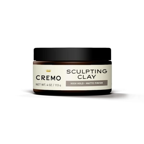 Cremo Mens Hair Clay, Premium Barber Grade Sculpting Clay for Hair Styling, High Hold, Matte Finish, 4 Oz