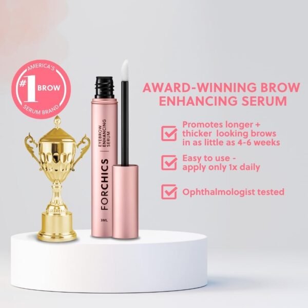 ForBrow Eyebrow Growth Serum For Thicker Brows - Natural & Organic Conditioner For Fuller and Thick Eyebrows | Vegan & Cruelty-Free Formula | New Innovative Peptides - [0.10 fl. oz/ 3ml]