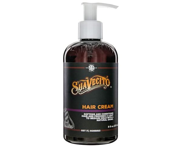 Suavecito Hair Cream Pump Bottle Medium Shine All Day Light Hold (8 oz)