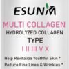 Multi Collagen Capsules for Women & Men - Type I, II, III, V, X - Hydrolyzed Collagen Supplements with Biotin, Vitamin C for Hair, Skin, Nail & Joint Support, 60 Capsules,30 Servings