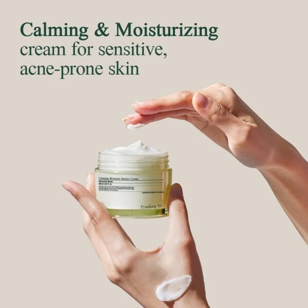 51Q7GQuPfZL._SL1000_.jpg Pyunkang Yul [PKY Calming Moisture Barrier Cream Instantly Soothes Sensitive Skin, Hyaluronic Acid & Ceramide for Hydration, Vegan, Korean Skincare (3.38 Fl. Oz, 100ml)