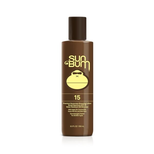 Sun Bum SPF 15 Browning Body Lotion - Water-Resistant Broad Spectrum Moisturizing Tanning Lotion with Vitamin E - Hawaii 104 Act Compliant (Made Without Octinoxate & Oxybenzone) - 8.5 Fl Oz