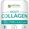 51S1Gu13GL._AC_SL1000_.jpg Multi Collagen 180 Protein Capsules - Type I, II, III, V, X Collagen Pills - Proprietary Blend of Eggshell, Chicken, Wild Fish & Grass-Fed Beef Collagen Peptides - 2025mg per serv