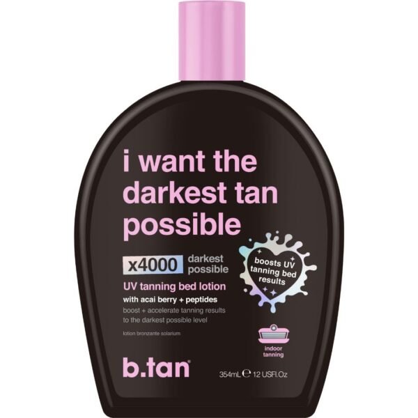 51SC4i94DdL._SL1080_.jpg b.tan UV Tanning Bed Lotion | I Want The Darkest Tan Possible - x4000 Tan Intensifiers, Indoor & Outdoor Accelerator, Best Browning Body Tanner Extender, No Sun Protection, 12 Fl Oz
