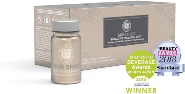 Beauty&GO Skin Shot - 10 Bottles x 100ml - Liquid Collagen Supplement - Anti-ageing Beauty Drink with Collagen 5000 mg, Hyaluronic Acid, Biotin, Niacin, Antioxidants, Vitamins and Minerals.