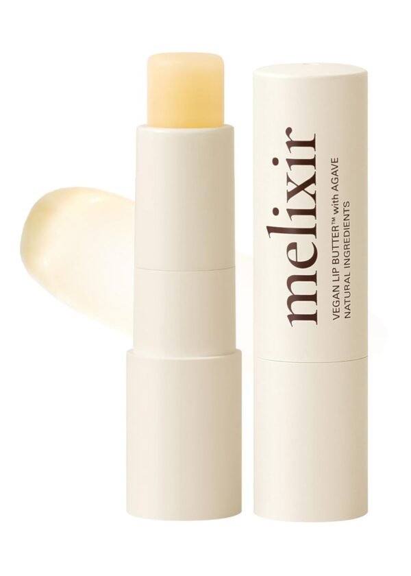 51VZryCTLnL._SL1500_.jpg Melixir Vegan Lip Butter #01 Agave(Clear) (+11 more colors), Bee Free, Petrolatum Free, Deep Nourishing Plant-Based Vegan Chapstick, Lip Balm for Dry, Cracked and Chapped Lips