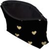 Cute Travel Makeup Bag Cosmetic Bag Small Pouch Gift for Women (Brushed Gold Heart)
