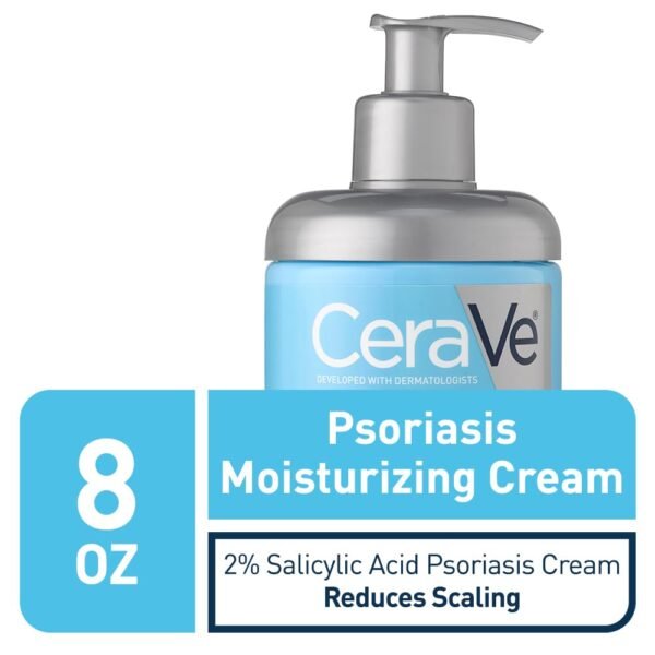 51cMknzu-iL._SL1000_.jpg CeraVe Moisturizing Cream for Psoriasis Treatment, With Salicylic Acid for Dry Skin Itch Relief & Urea for Moisturizing, Fragrance Free & Allergy Tested, 8 Oz