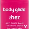 Body Glide For Her Anti Chafe Balm | Chafing stick with added emollients | Great for dry, sensitive skin and/or sensitive areas | Use on chest, bra, butt, groin, arm, and thigh chafing | 1.5oz