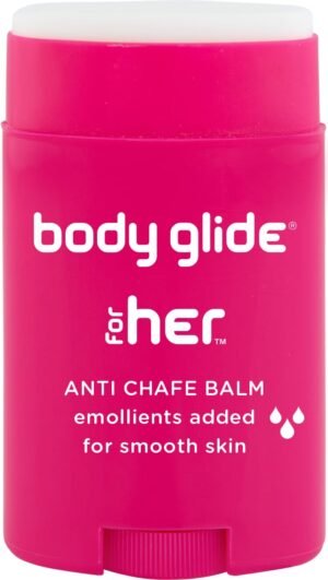 Body Glide For Her Anti Chafe Balm | Chafing stick with added emollients | Great for dry, sensitive skin and/or sensitive areas | Use on chest, bra, butt, groin, arm, and thigh chafing | 1.5oz