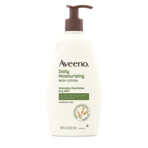51fDijePdrL._SL1500_.jpg Aveeno Daily Moisturizing Body Lotion, Body Lotion for Dry Skin with Prebiotic Oat, Paraben Free, Fragrance Free, Non-Greasy, Non-Comedogenic Moisturizer, 18 FL OZ