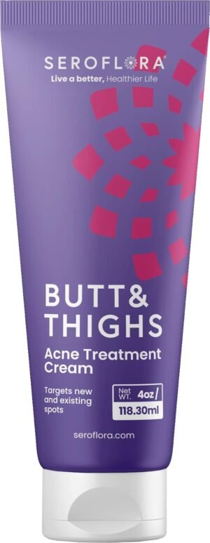 51fJB3a2tL._SL1500_.jpg Butt & Thighs Acne Treatment Cream - Butt Acne Clearing Cream for Pimples, Zits, Razor Bumps, Dark Spots - Acne Clearing Lotion for Buttocks & Body - Inner Thigh Blackhead Remover (4oz)