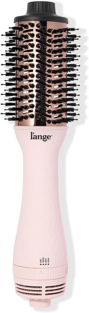 51hArWLsS5L._AC_SL1200_.jpg L'ANGE HAIR Le Volume 2-in-1 Titanium Blow Dryer Brush | Hot Air Brush in One with Oval Barrel | Hair Styler for Smooth, Frizz-Free Results for All Hair Types (Blush - 60mm)