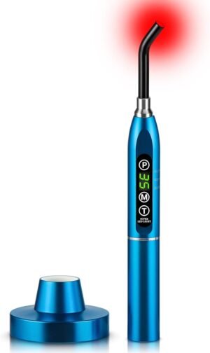 Viconor Red Light Therapy Cold Sores Treatment&Fever Blister,Canker Sore Mouth Sore Relief, Nose Ear Knee Hands Joint Muscle,Handheld Infrared Red Light Therapy Device for Body Face(Blue)