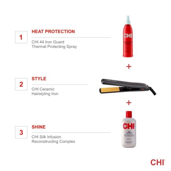 51kiBZR-uWL._SL1200_.jpg CHI Original Ceramic Flat Iron, Hair Straightener For A Smooth Finish, Floating Plates, Quick Heat Up, Analog On/Off Switch, 1" Styling Tool, Black