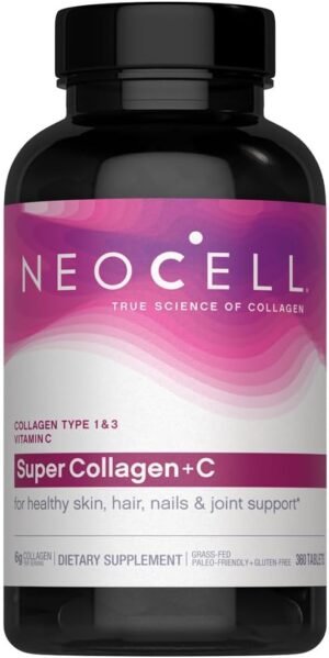 51lRWVcEegL._AC_SL1000_.jpg NeoCell Super Collagen Plus Vitamin C, Skin, Hair and Nails Supplement, Includes Antioxidants, Tablet, 360 Count, 1 Bottle