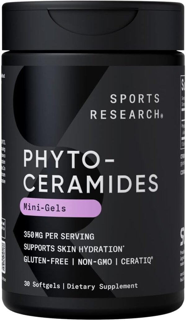 51neHVDyc2L._AC_SL1200_.jpg Phytoceramides 350mg per softgel - Plant Derived Ceramides for Healthy Skin and Hydration - Non GMO with No Fillers or Synthetic Vitamins - 30 Liquid softgels