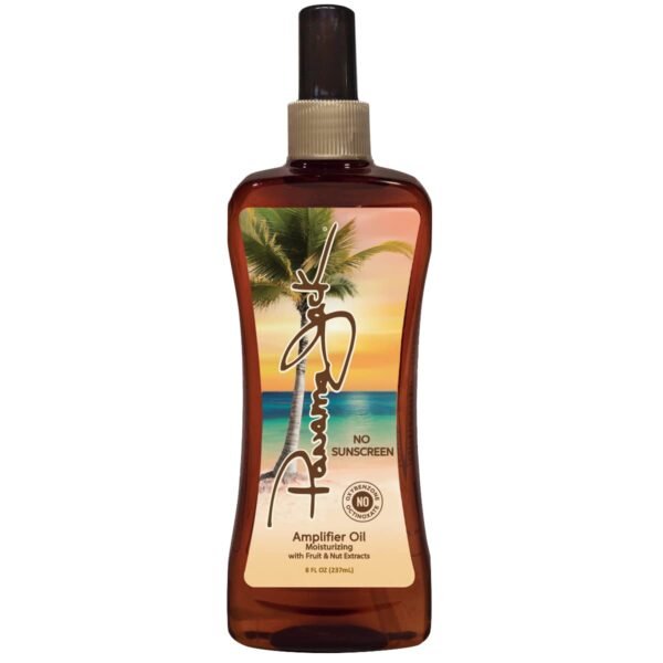 Panama Jack Amplifier Suntan Oil - Contains No Sunscreen Protection (0 SPF), Light Formula with Exotic Oils, Fruit and Nut Extracts, Tropical Fragrance, 8 FL OZ