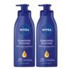 NIVEA Essentially Enriched Body Lotion for Very Dry Skin with Hyaluronic Acid, Almond Oil and Deep Nourishing Serum, 72-Hour Body Moisturizer, 16.9 Fl Oz Pump Bottle, Pack of 2