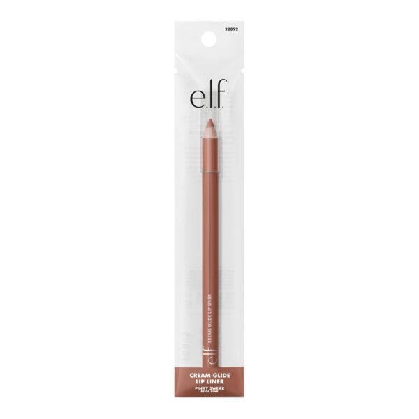 e.l.f. Cream Glide Lip Liner, Highly-Pigmented Pencil For Shaping & Sculpting Lips, Semi-Matte Finish, Vegan & Cruelty-Free, Pinky Swear