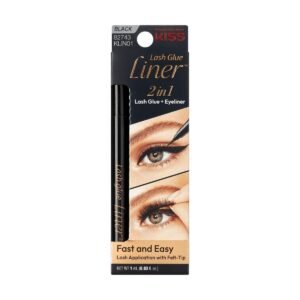 51vq4cuUaL._SL1200_.jpg KISS Lash GLUEliner, 2-in-1 Felt-Tip Eyelash Adhesive and Eyeliner, Matte Finish, Foolproof Application, Easy Touch-Up, 0.03 Fl Oz.- Black, Packaging May Vary