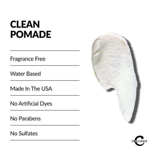 Challenger Fragrance Free Cream Pomade | Non-Comedogenic Styling Product | Unscented Hair Gel | Medium Firm Hold & Clean Ingredients | 1.5oz