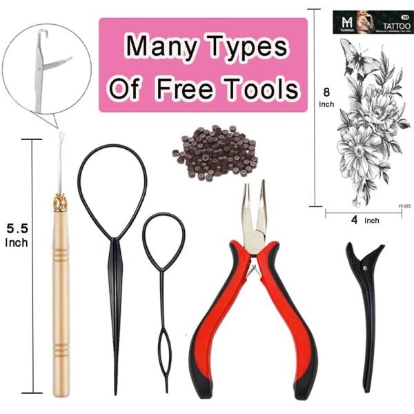 613lb7EeL._SL1000_.jpg Hair Tinsel Kit, Fairy Tinsel Hair Extensions With Tool 2760 Strands 12 Colors Holographic Heat Resistant Sparkling Hair Glitter for Christmas New Year Party (48 Inch)