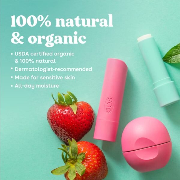 61BDFqx4AL._SL1001_.jpg eos 100% Natural & Organic Lip Balm Sticks - Vanilla Bean, All Natural Lip Balm, All-Day Moisture, Dermatologist Recommended, 0.14 oz, 2-Pack