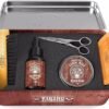Viking Revolution Ultimate Grooming Kit for Men - Boar Brush, Wood Comb, Sandalwood Balm & Oil, Scissors for Beard & Mustache