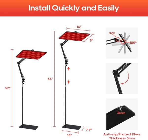 Red Light Therapy for Body and Face, 660nm 850nm 940nm Infrared Redlight-Therapy Lamp Device with Large Panel and Stable Stand at Home, Idea Gift for Women Wife Mom Sister Girlfriend