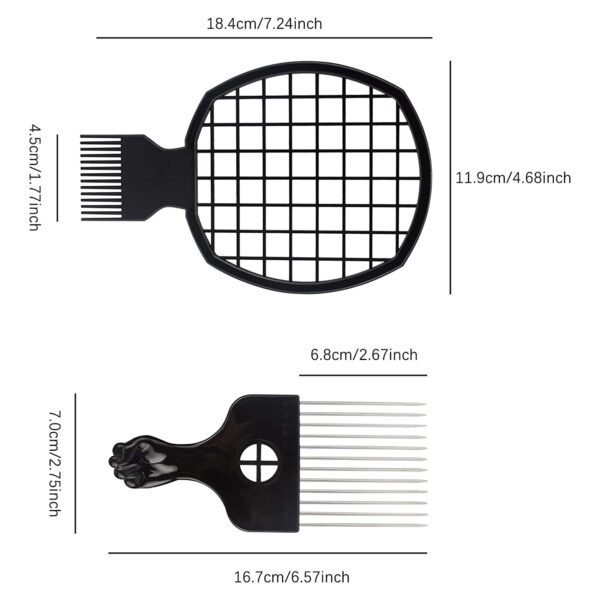 61-hFsyVN2L._SL1500_.jpg Magic Curl Sponge Set for Barber Hair Styling: Afro Twist Hair Brush, Metal Pick Comb, and Styling Combs (Black-A)