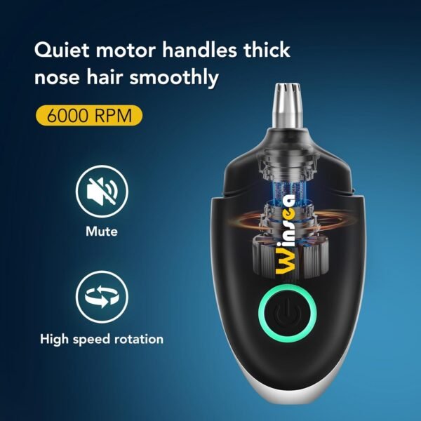 Ear and Nose Hair Trimmer for Men and Women – Travel Trimmer, High-Precision Nose Shaver, USB Rechargeable, Waterproof, Safe & Quiet Operation, Portable Ear Hair Remover Design