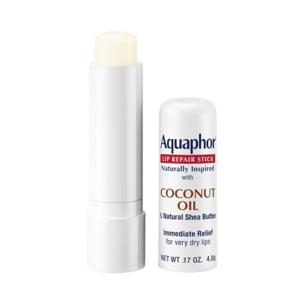 610MZrwpQJL._SL1500_.jpg Aquaphor Naturally Inspired Lip Repair Stick with Coconut Oil and Natural Shea Butter, Hydrating Lip Balm Immediately Relieves Dryness, 0.17 Oz Stick