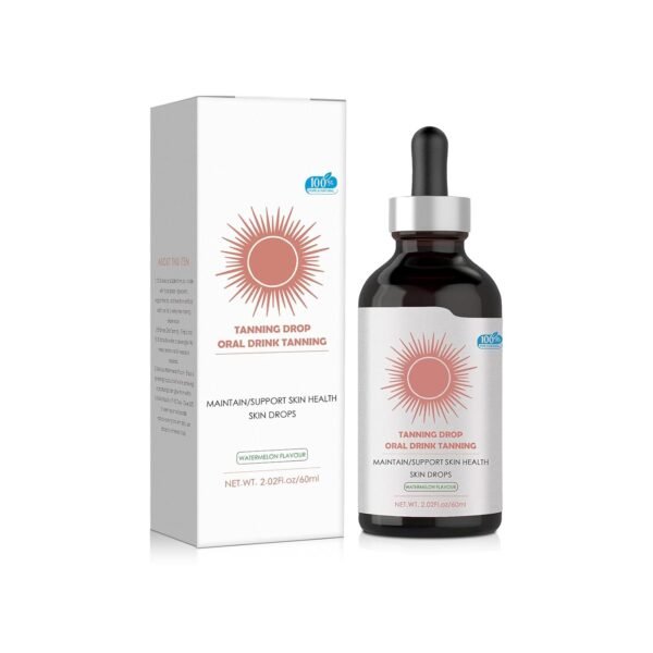 Sunless Tanning Drops To Drink - 100% Natural Watermelon Flavor Tanning Supplement for Skin,Deeply Moisturizes Skin,Hydrating Bronzing Tanner for All Skin(100ML)