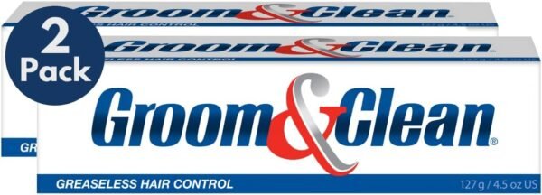 Groom & Clean Hair Styling Product - Men's Grooming Cream - Hair Styling Cream for Men, Medium All Day Hold for All Hairstyles, Easy Wash Off, Greaseless Hair Control 4.5 Oz (Pack of 2)