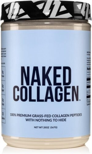 611aaBgc72L._AC_SL1500_.jpg NAKED Collagen Peptides Protein Powder, 60 Servings, Pasture-Raised, Unflavored Grass-Fed Hydrolyzed Collagen Supplement, Paleo Friendly, Non-GMO, Keto, Gluten Free, 20oz